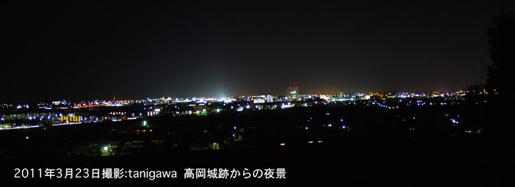 夜景　鈴鹿高岡城跡